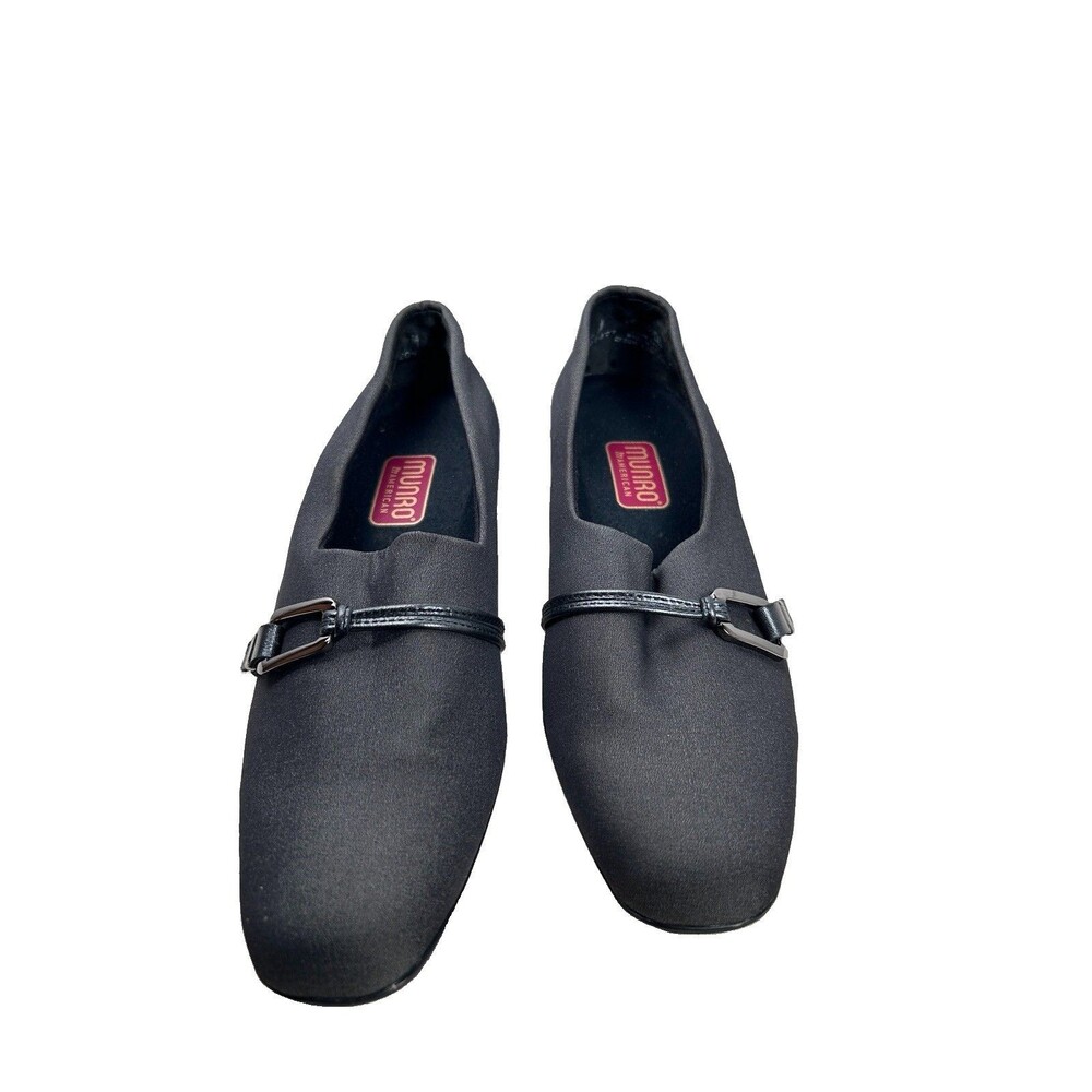 Munro American Women's Dark Gray Fabric Comfort Heeled Loafers Size 6 1/2M